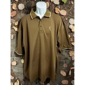 Men's Browning Activewear Performance Polo Shirt Sz 2XL Short Sleeve Embroidered